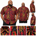 Crimson Gold Legacy – Men's African Print Shirt- 2XL