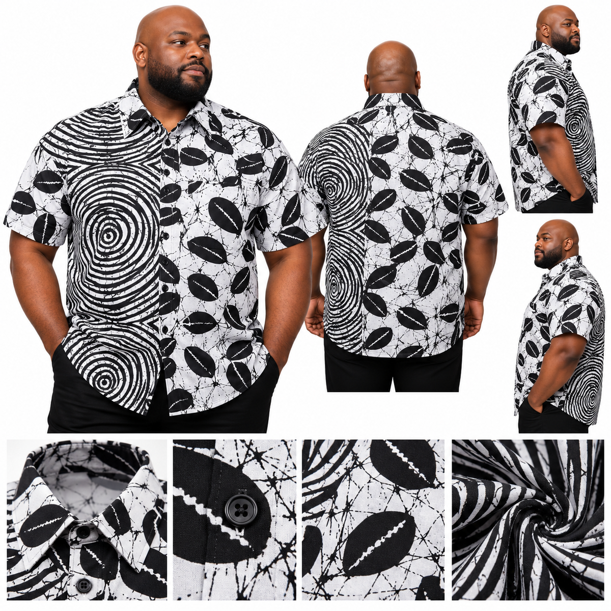 Midnight Eclipse – Men's African Print Shirt- 2XL