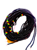 Waist Beads / African Belly Chain | Black4mm_withJamaica