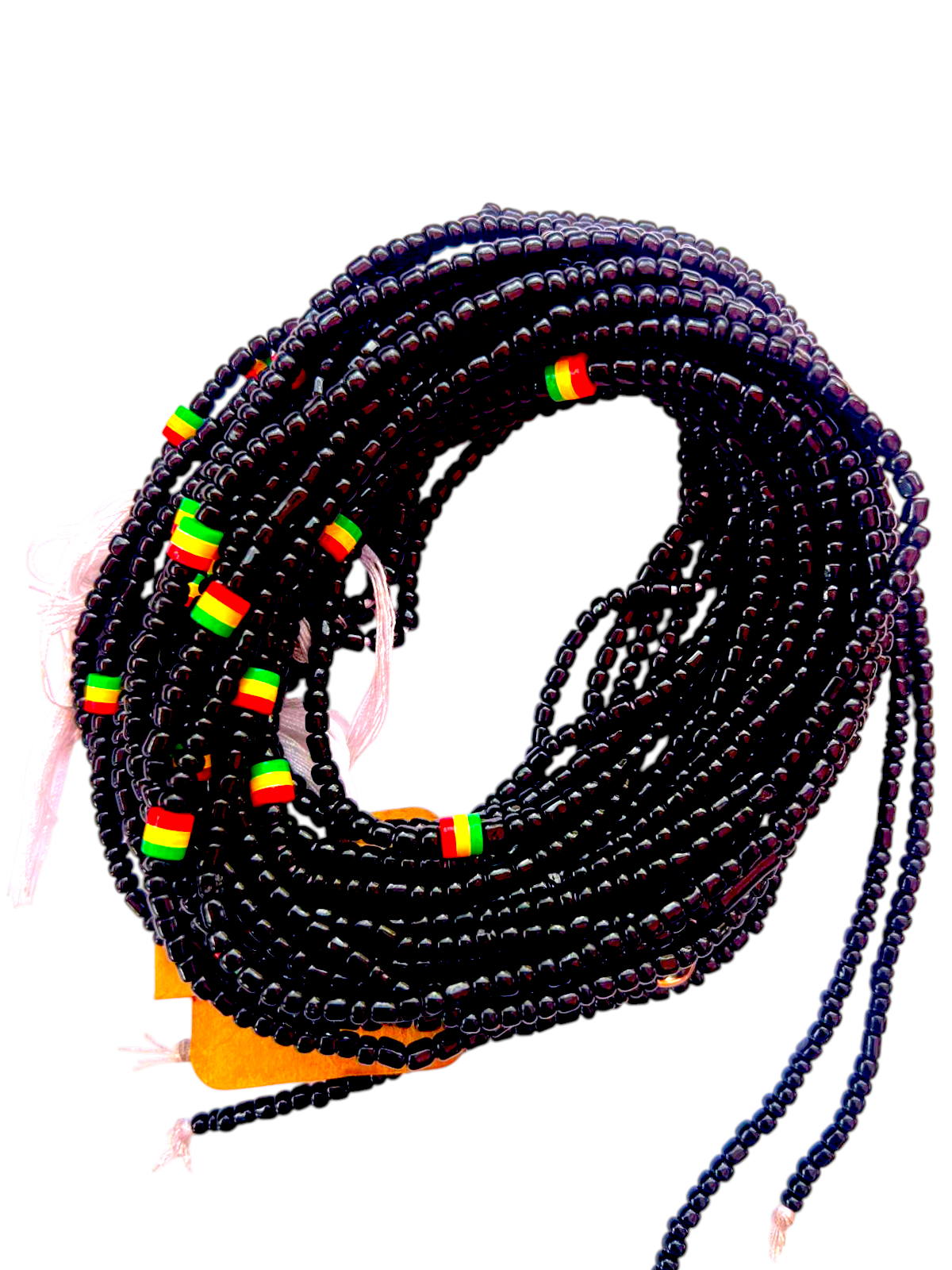 Waist Beads / African Belly Chain | Black4mm_withJamaica