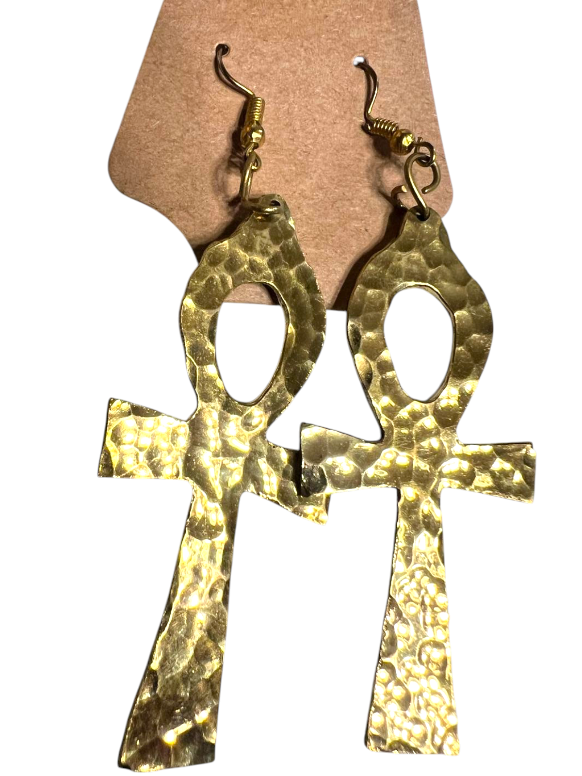 Brass Simply Ankh Earring