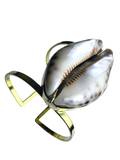 Statement Brass Cuff with Real Tiger Cowry Shell