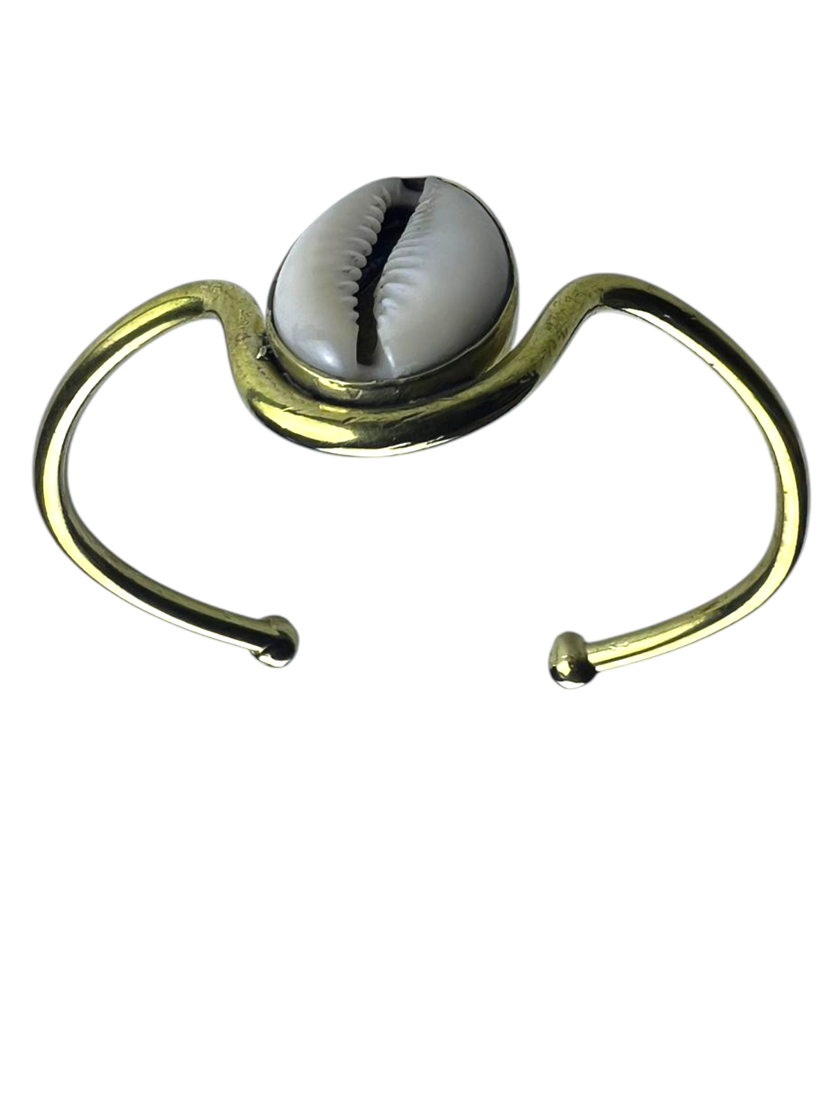 Simple Brass Cowry Shell Cuff Bracelet