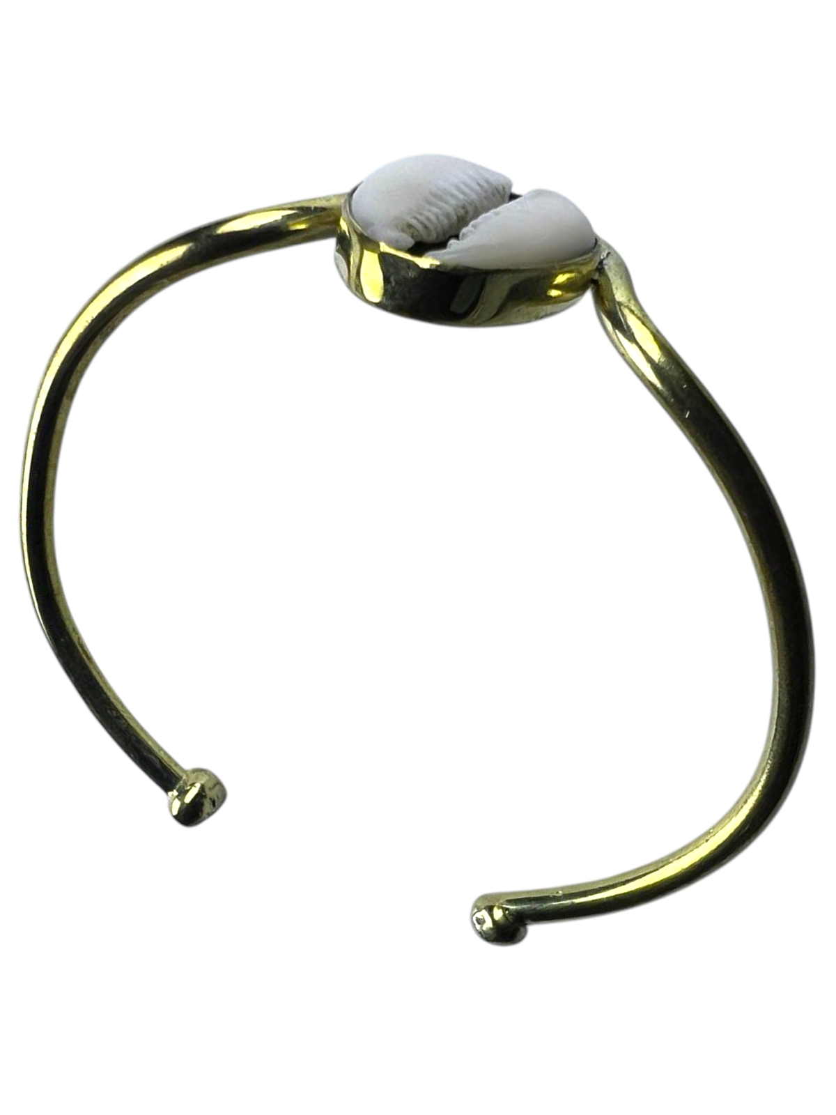 Simple Brass Cowry Shell Cuff Bracelet