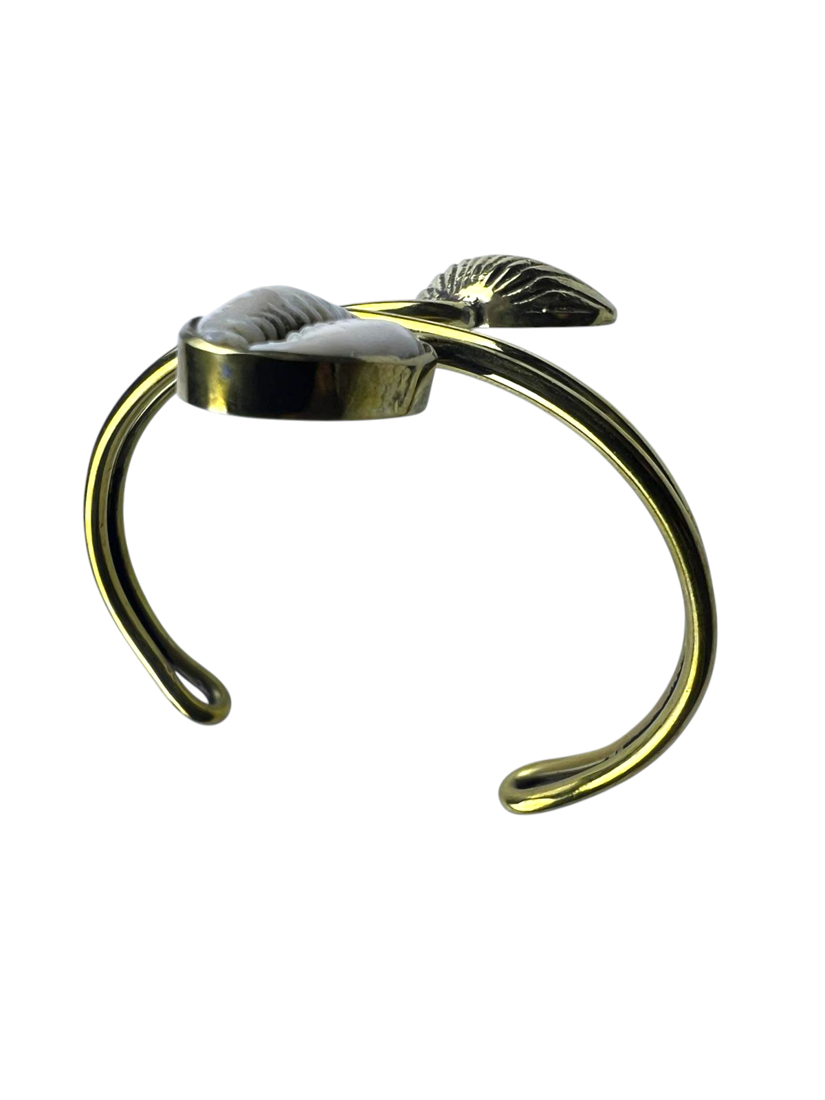 Brass Cuff with Real & Solid Cowry Shells