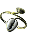 Brass Cuff with Real & Solid Cowry Shells