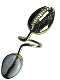 Double Cowry Shell Wrap Ring in Brass
