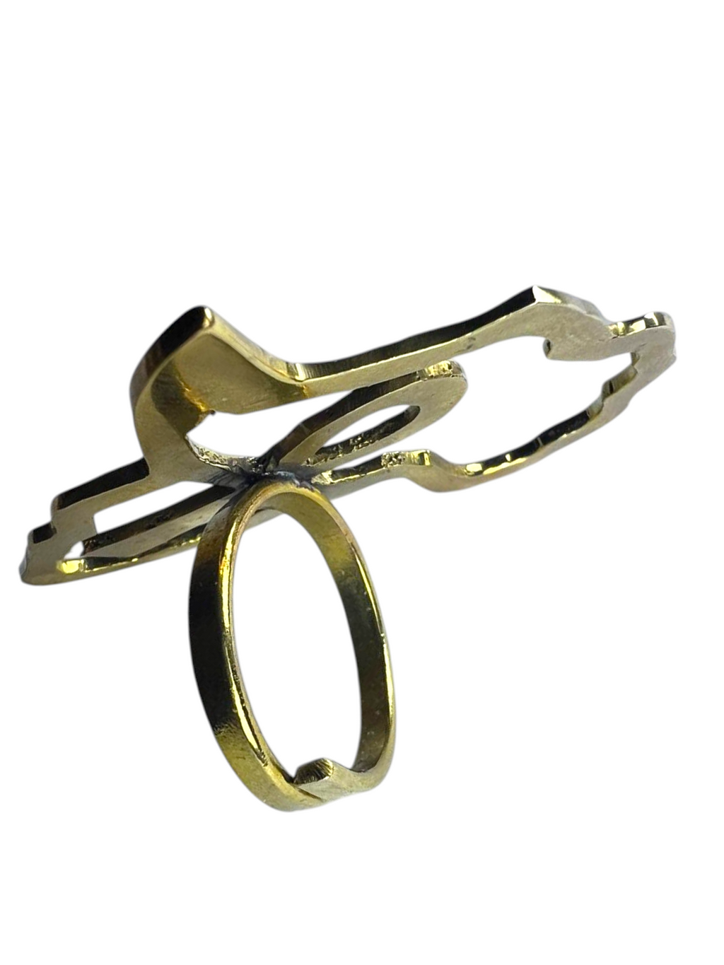 Brass Ankh & Africa Ring