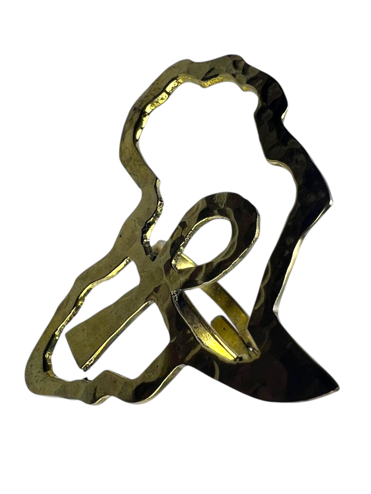 Brass Ankh & Africa Ring