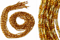 Waist Beads / African Belly Chains | Metallic Gold-rondelles_4mm-Amber