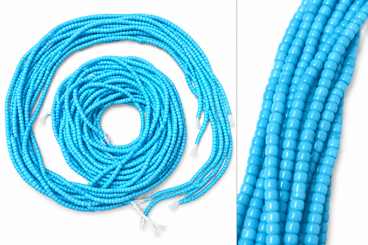 Waist Beads / African Belly Chains | Turquoise Blue-3mm