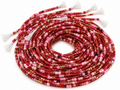 Waist Beads / African Belly Chains |Ruby Romance – Red, Pink & Gold(3mm)
