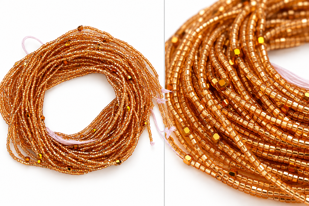 Waist Beads | African Belly Chains |Rose Gold Radiance  (2mm)