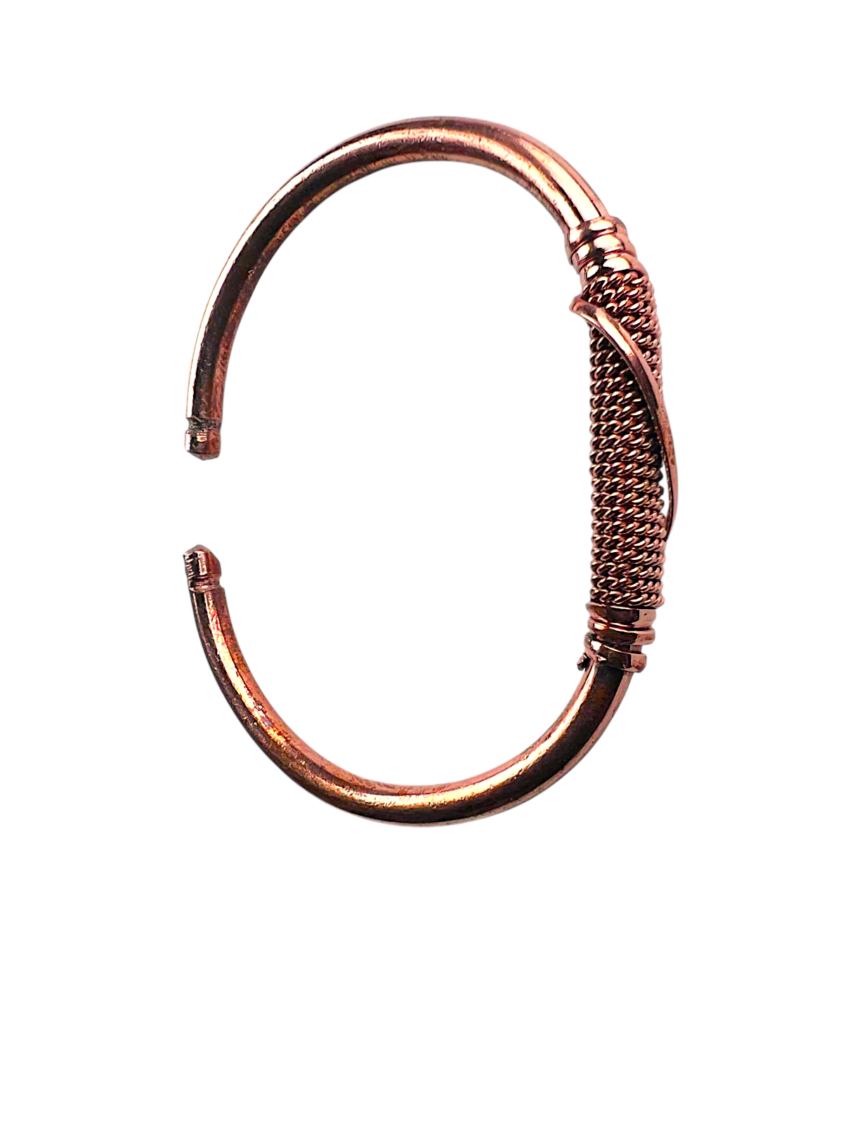 Copper Wire-Wrapped Bangle