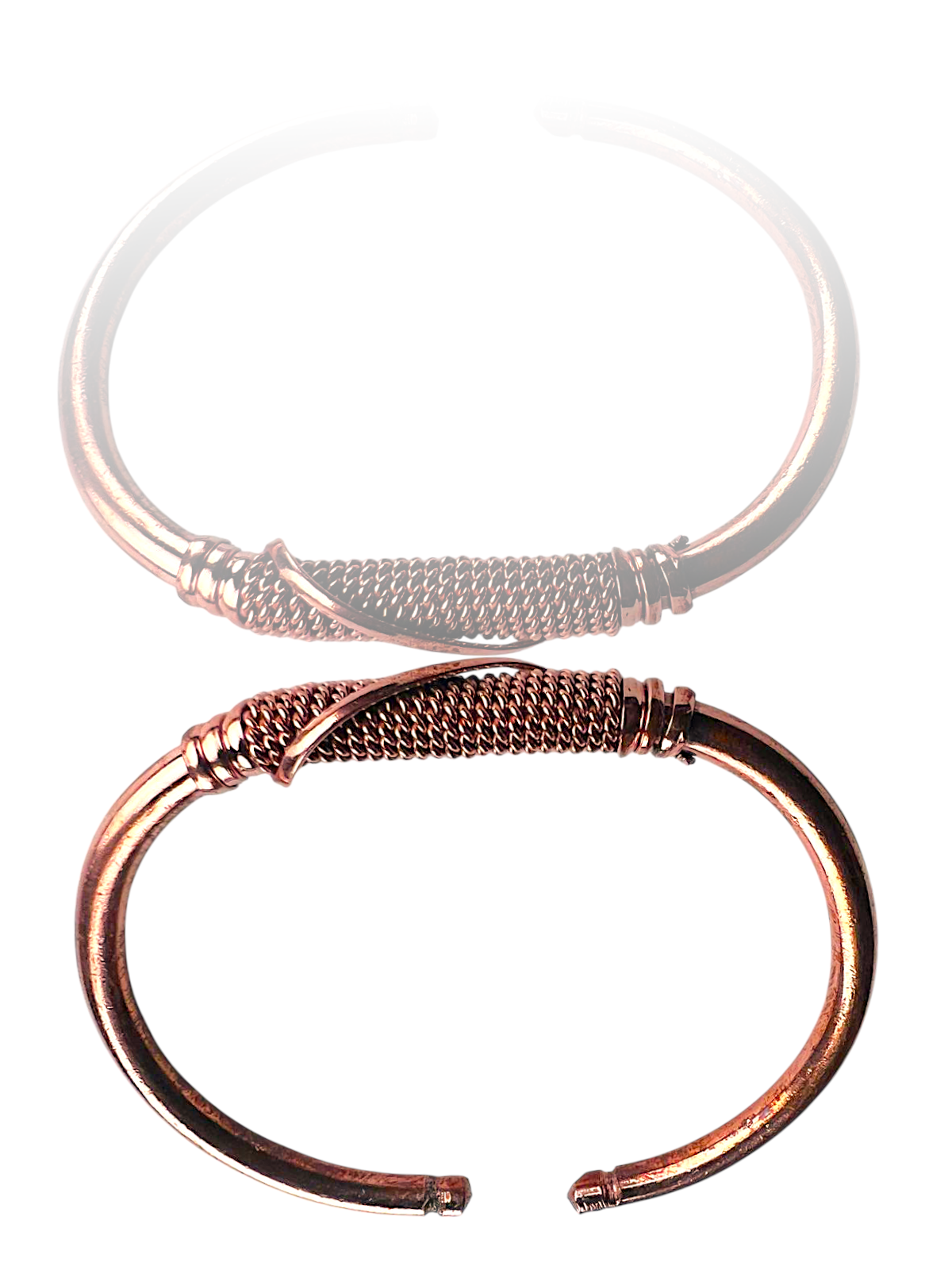 Copper Wire-Wrapped Bangle
