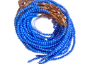 Waist Beads / African Belly Chain |  Crystal Blue with Golden Stones 6mm