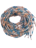 Waist Beads / African Belly Chains | Crystal Clear_Turquoise-Goldenstones-6mm