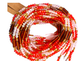 waist beads / African Belly Chain | Crystal Clear Pinky with Brown rondel 6mm