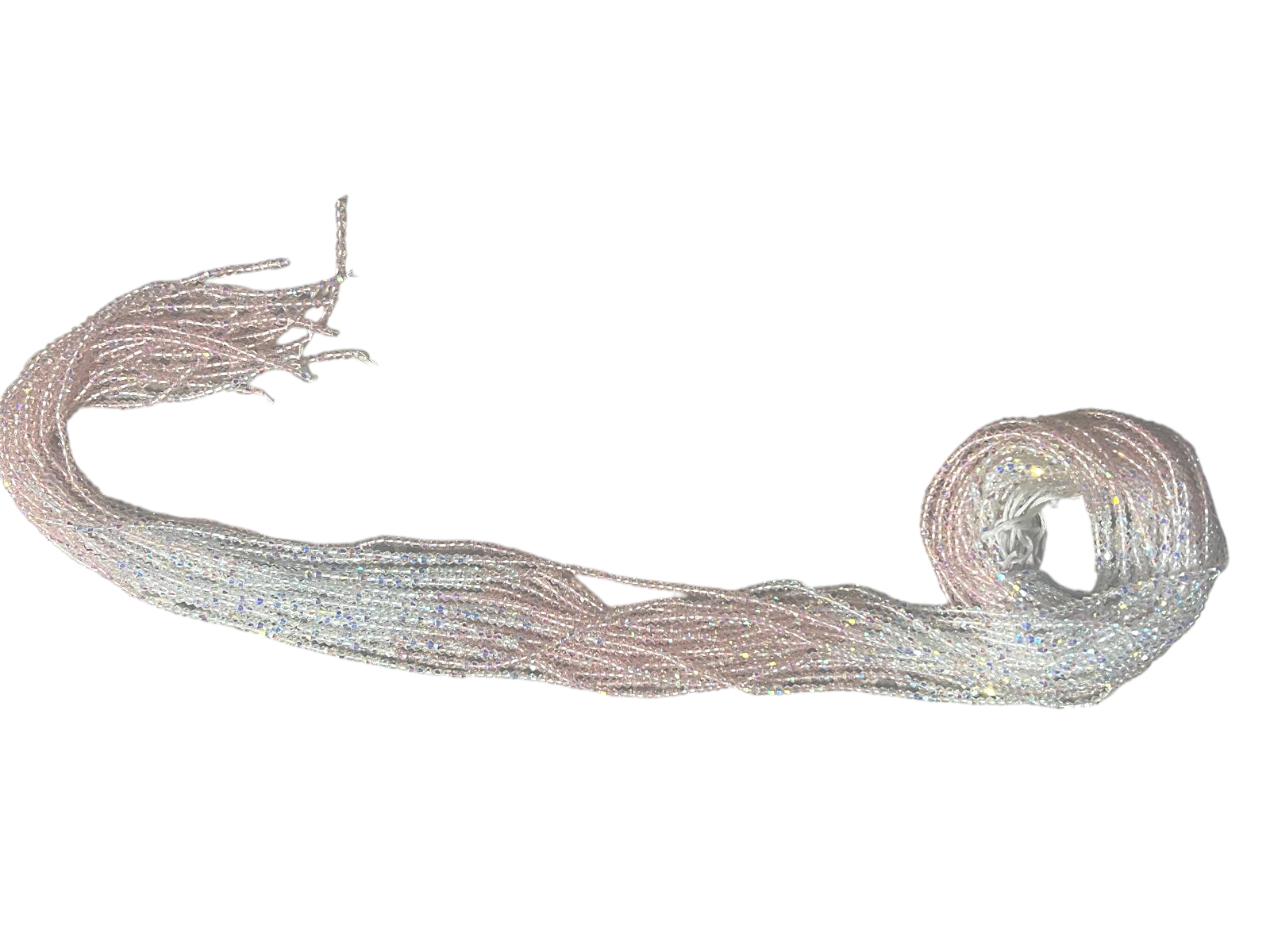 Waist Beads / African Belly Chains | Crystal_clear_VeryFaint_Pink_6mm