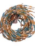 Waist Beads / African Belly Chains | Crystal Clear_Gold_Turquoise-Goldenstones-6mm