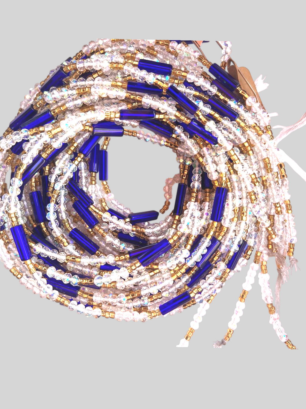 Waist Beads / Belly Chains- Crystals, Blue, white and gold