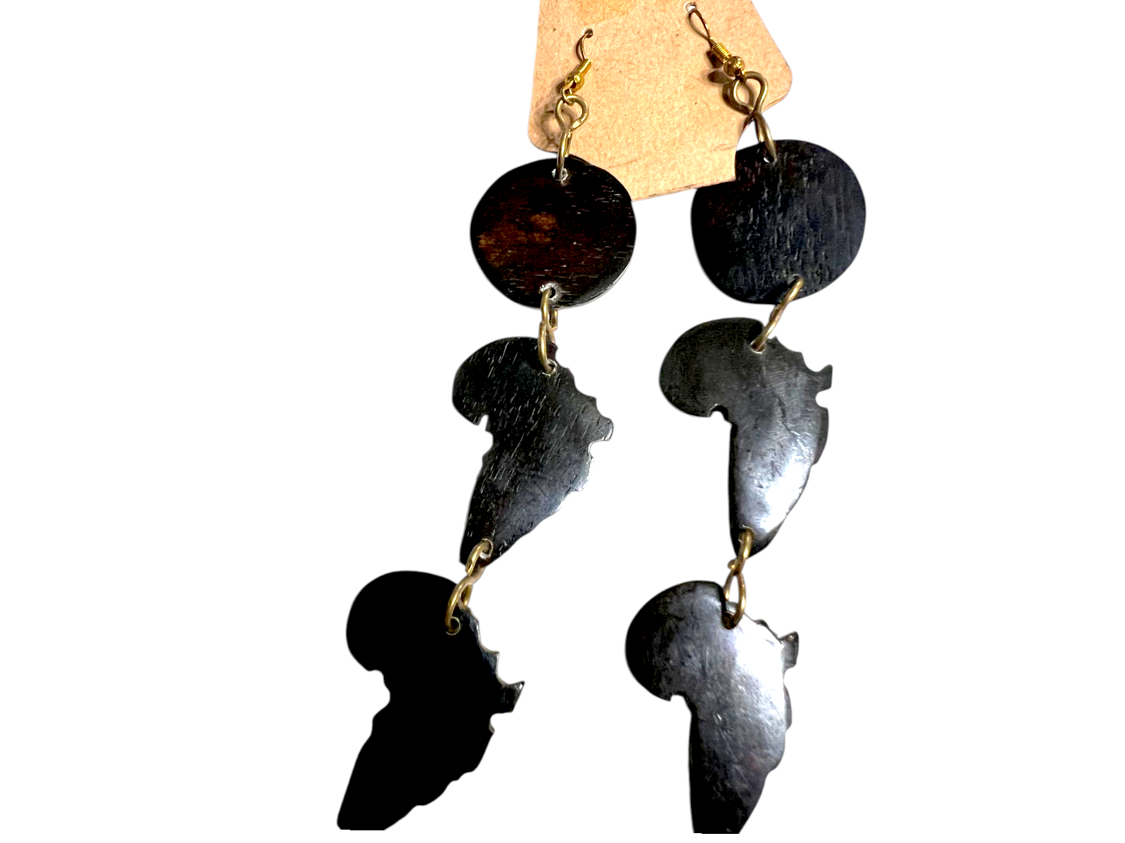 Double Africa Map carving- Black Bone