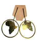 Circle Around Africa Brass Earring