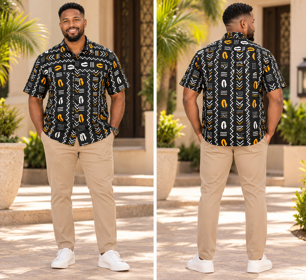 The Heritage Edge Men's African Print Shirt ( Sizes: L, XL)