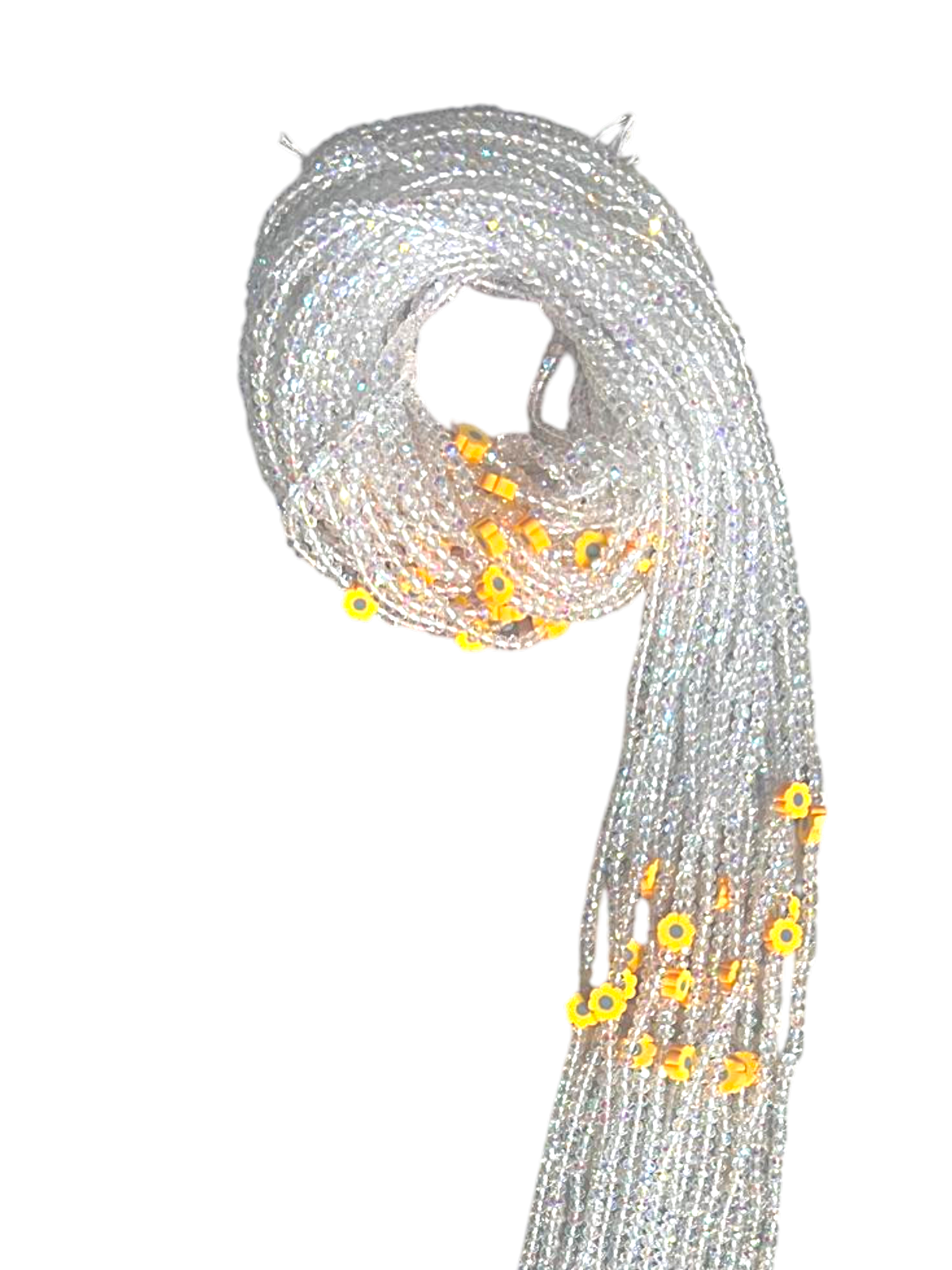 Waist Beads / African Belly Chains | Crystal_clear_Daisies-6mm