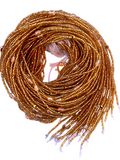 Waist Beads / African Belly Chains | Fine-GlassBeads_Gold3mm_Goldstones