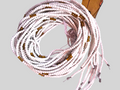 Waist Beads / African Belly Chain | Powder White_Ding of Gold 4mm