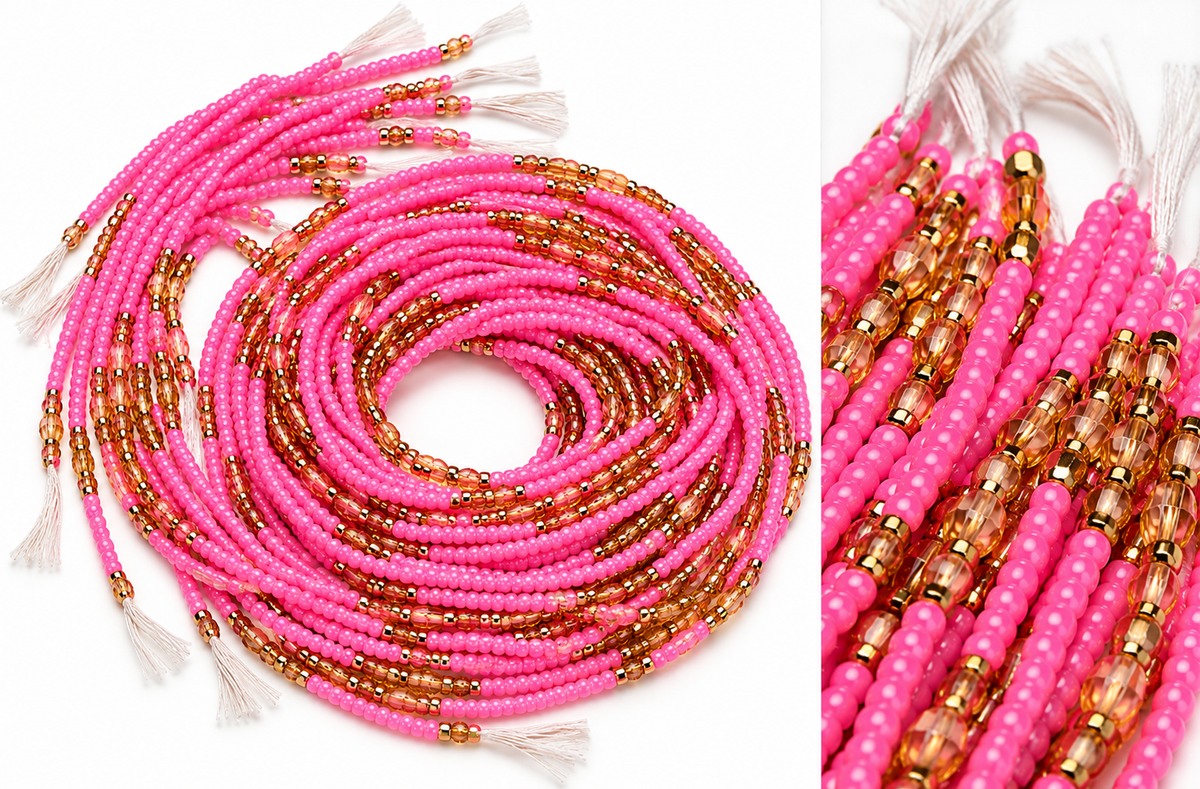 Waist Beads / African Belly Chains |Pink Champagne Glow(3mm)