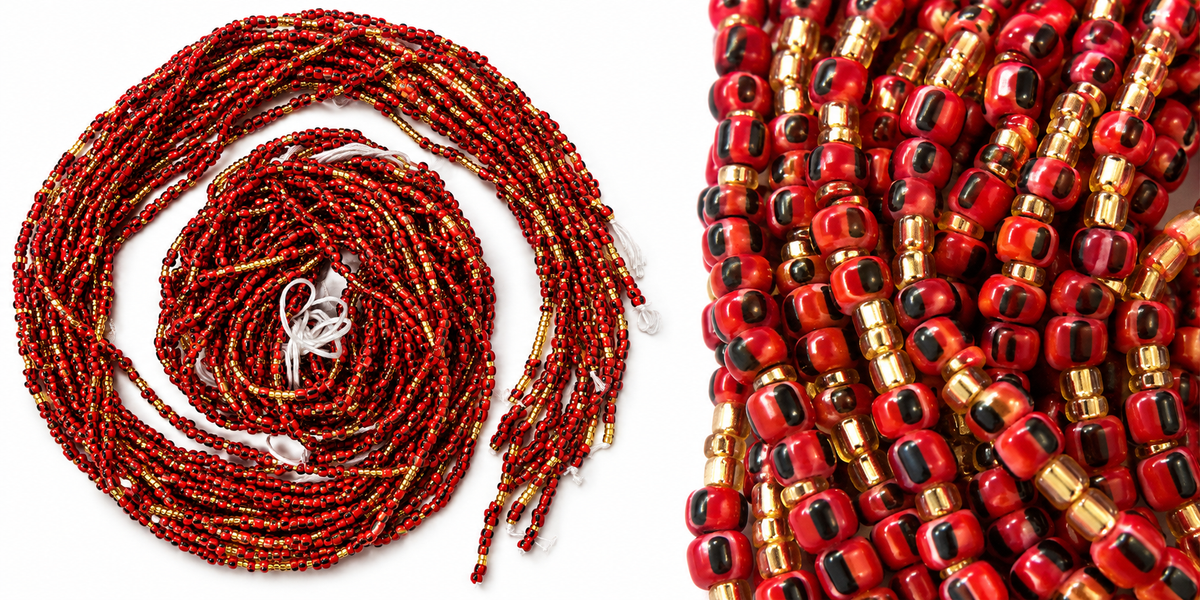Waist Beads / African Belly Chains | Ruby Royalty (3mm)
