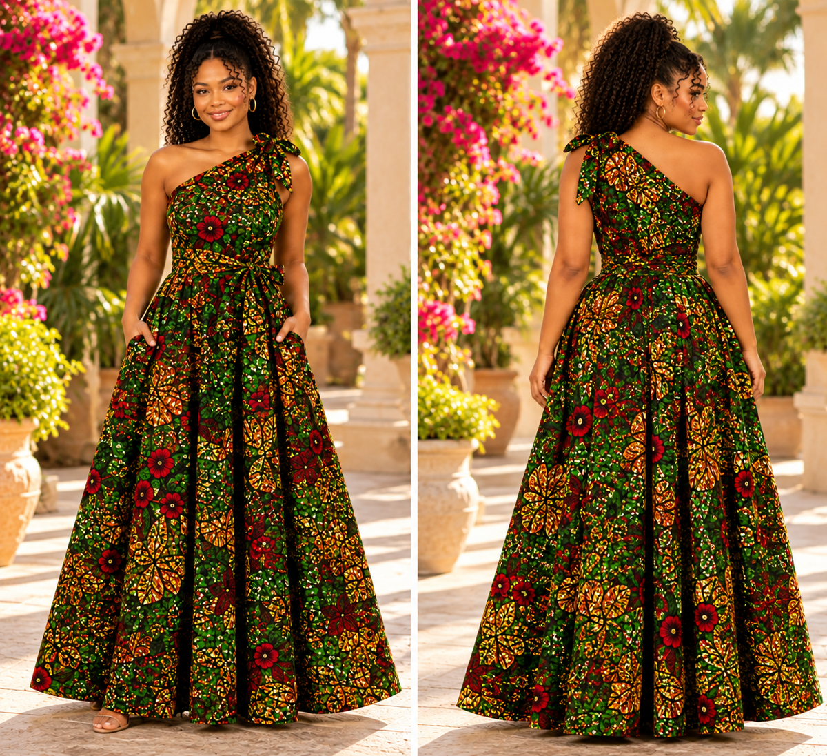 The Botanical Queen – Convertible Infinity Maxi Dress-Free Size