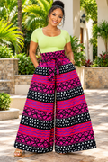 Palazzo Pants| Pink Rhythm African Print | free size ( Fits Small to 3XL)