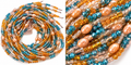 Waist Beads | African Belly Chains | Golden Tide — Turquoise & Amber (6mm)