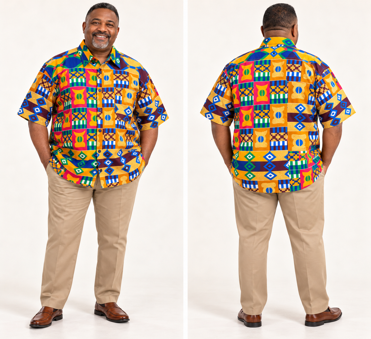 The Heritage Mosaic – Men’s African Print Shirt (3XL)