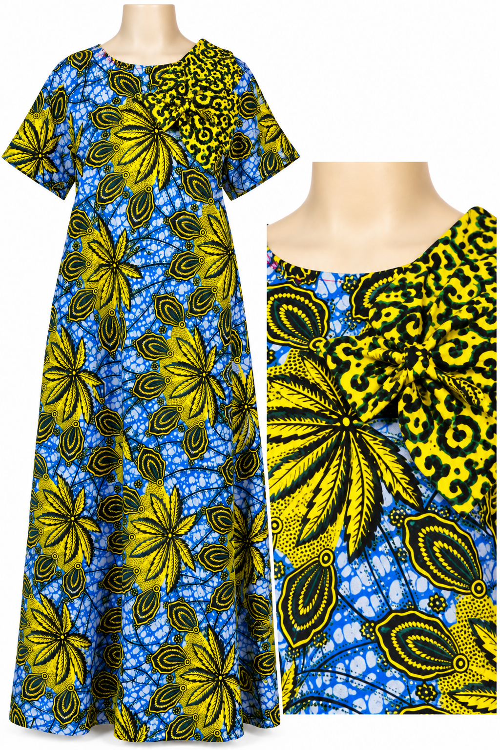 Royal Bloom African Print Maxi Dress (size 14)