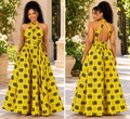 Sunshine Muse – African Print Infinity Maxi Dress - Free Size