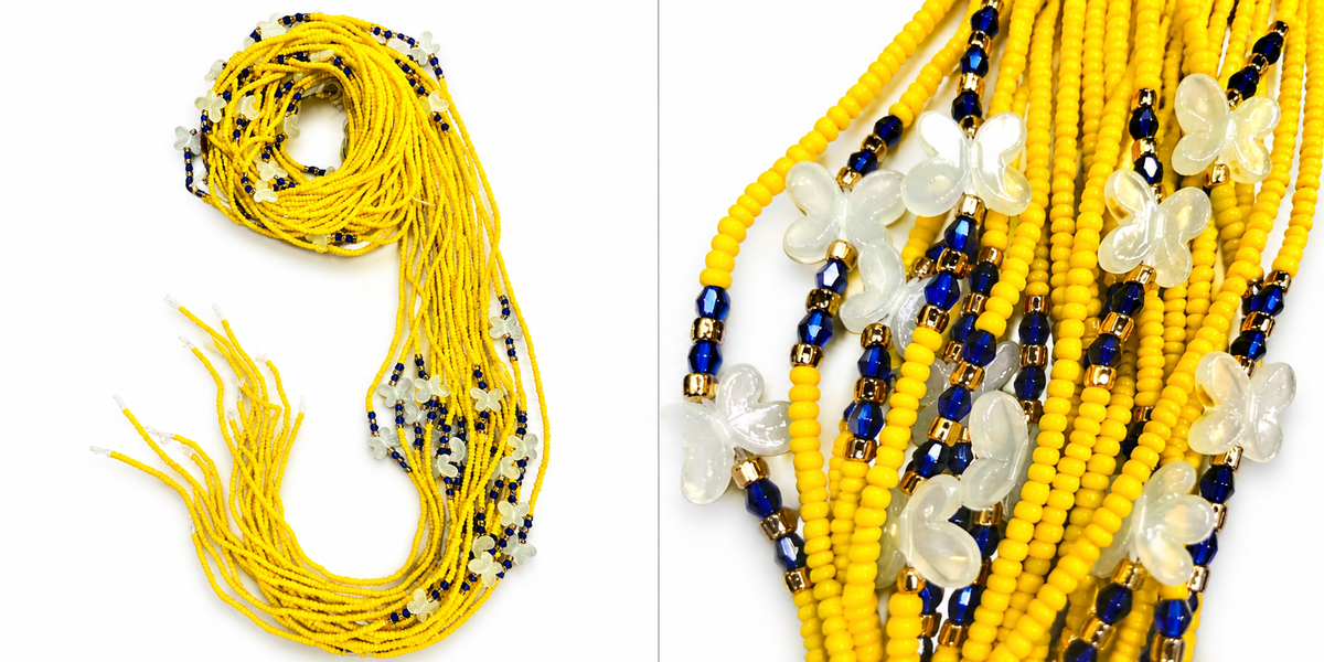 Waist Beads |African Belly Chains |  Sunshine Butterfly Glow (4mm)