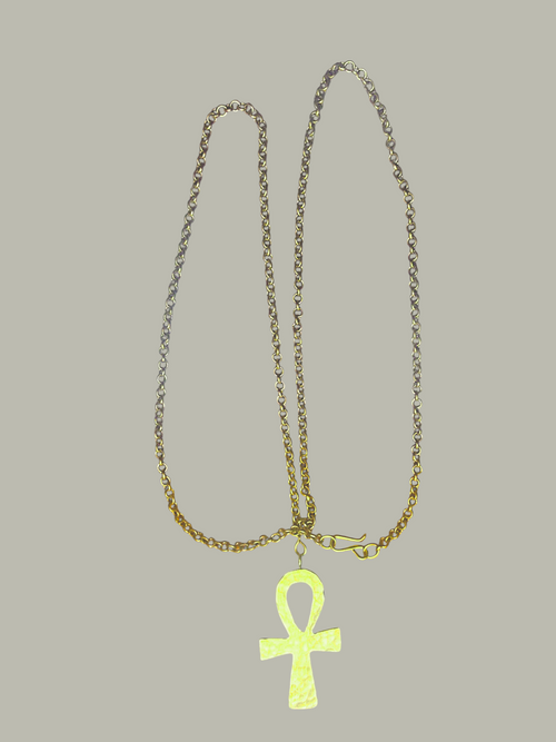 Brass Chain Ankh Necklace