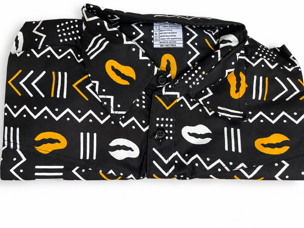 The Heritage Edge Men's African Print Shirt ( Sizes: L, XL)