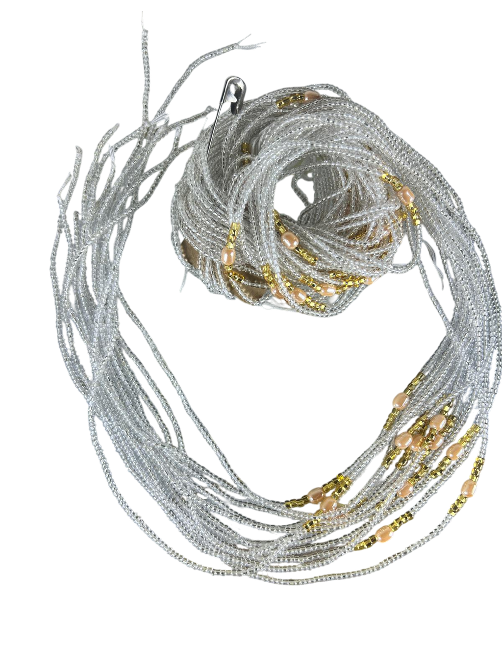 Waist Beads /Belly Chains - Purity with Golden accent