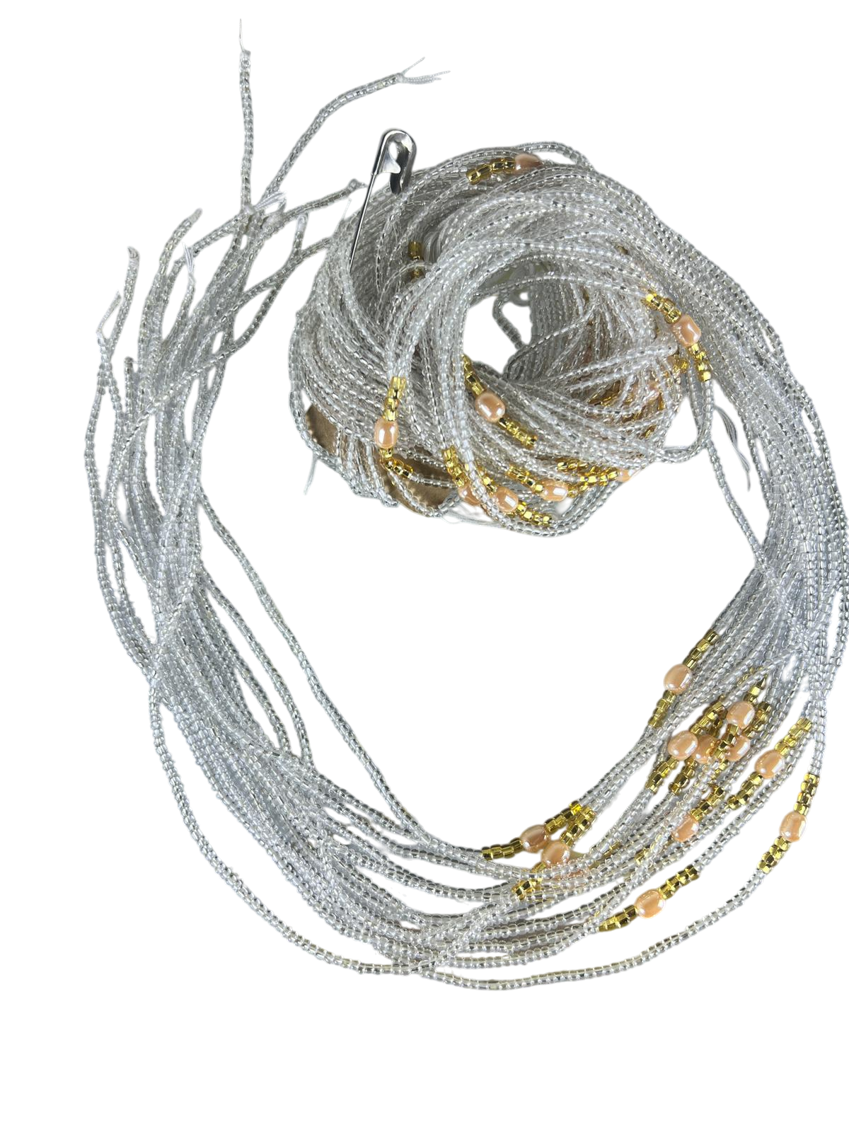 Waist Beads /Belly Chains - Purity with Golden accent