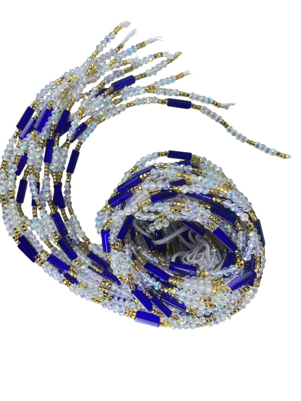 Waist Beads / Belly Chains- Crystals, Blue, white and gold