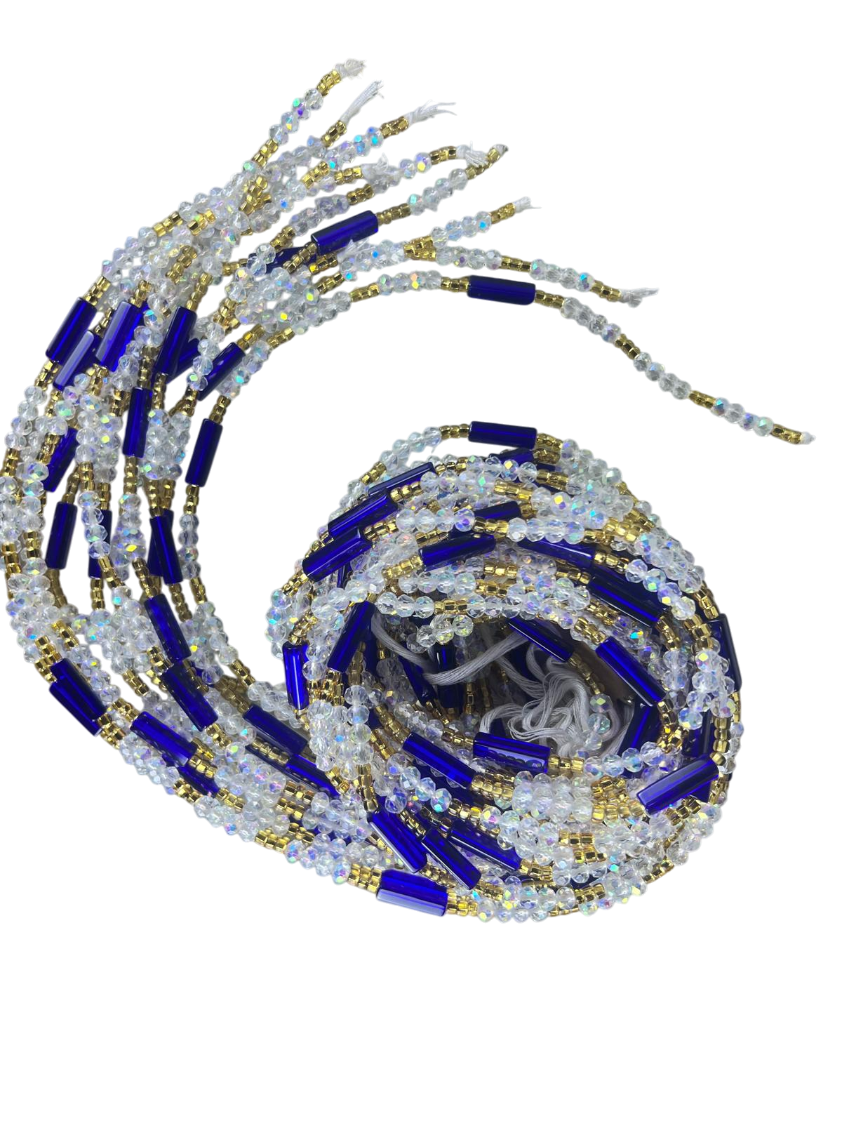 Waist Beads / Belly Chains- Crystals, Blue, white and gold