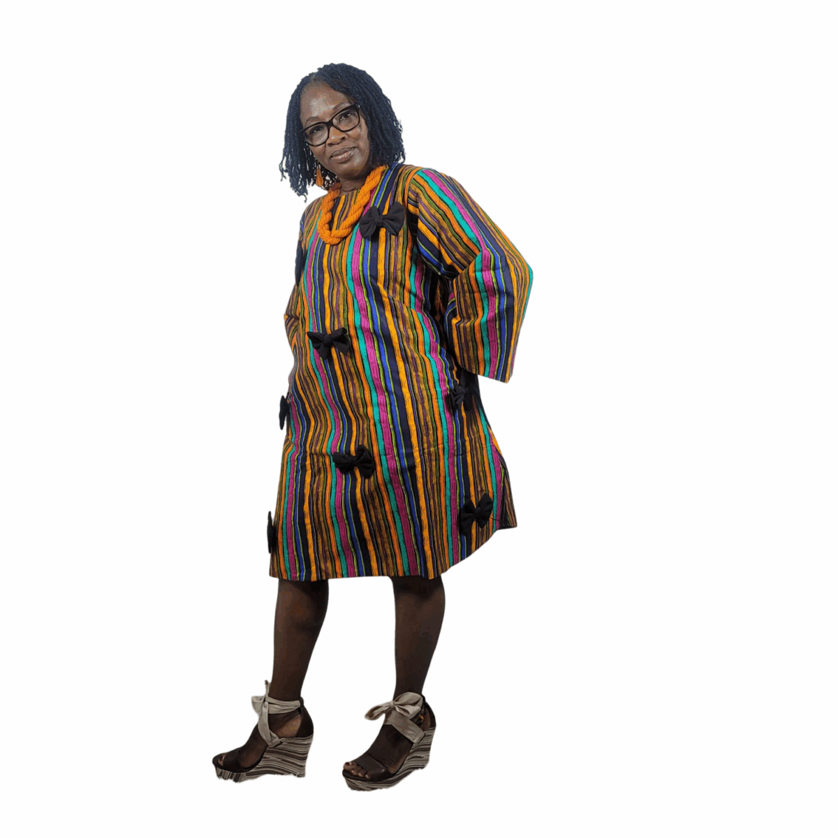 Multi-Color, Striped, Colorful Dress - Image 4