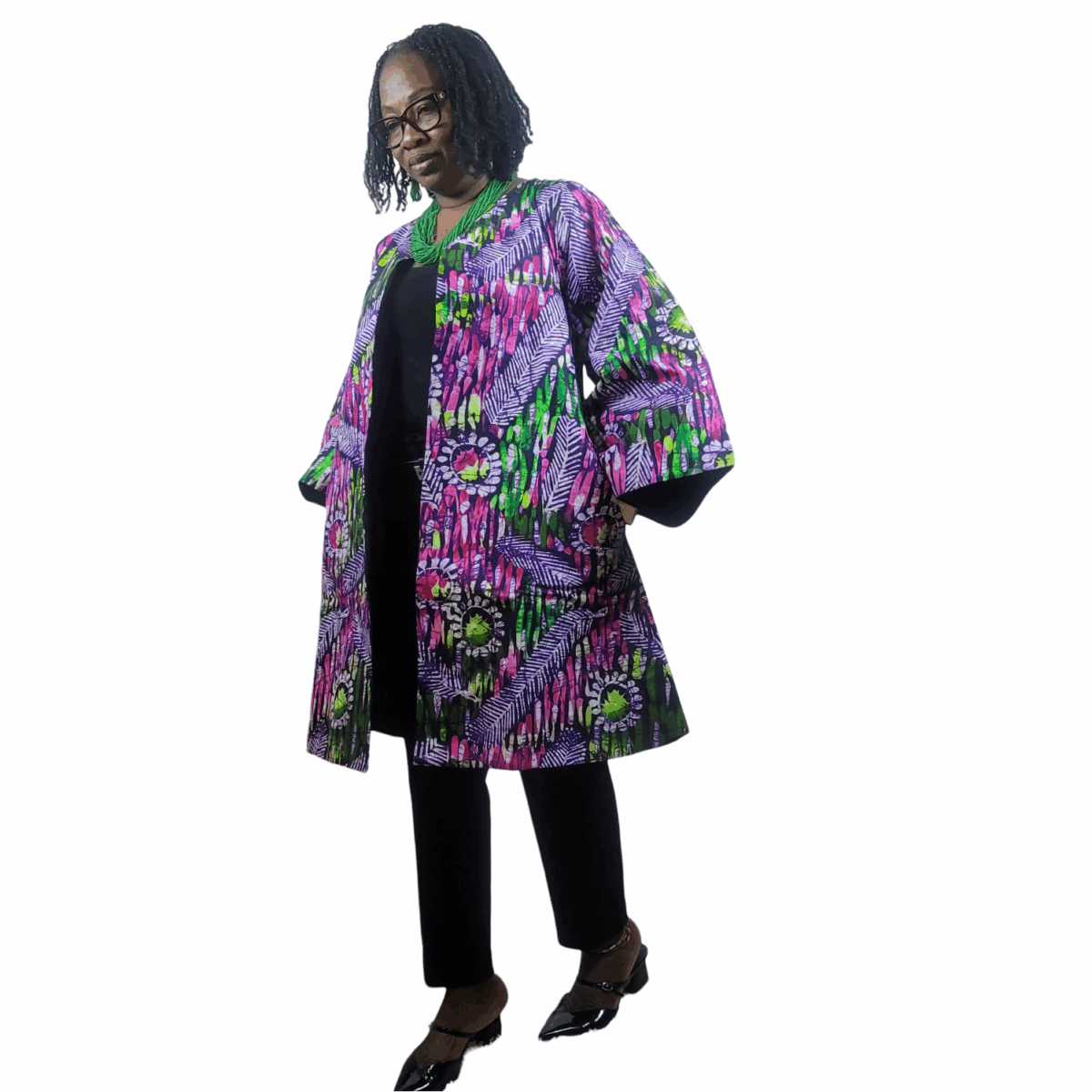 Colorful Kimono  cover with a plash of pink - Image 6