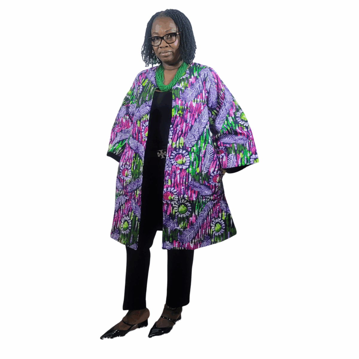 Colorful Kimono  cover with a plash of pink - Image 5