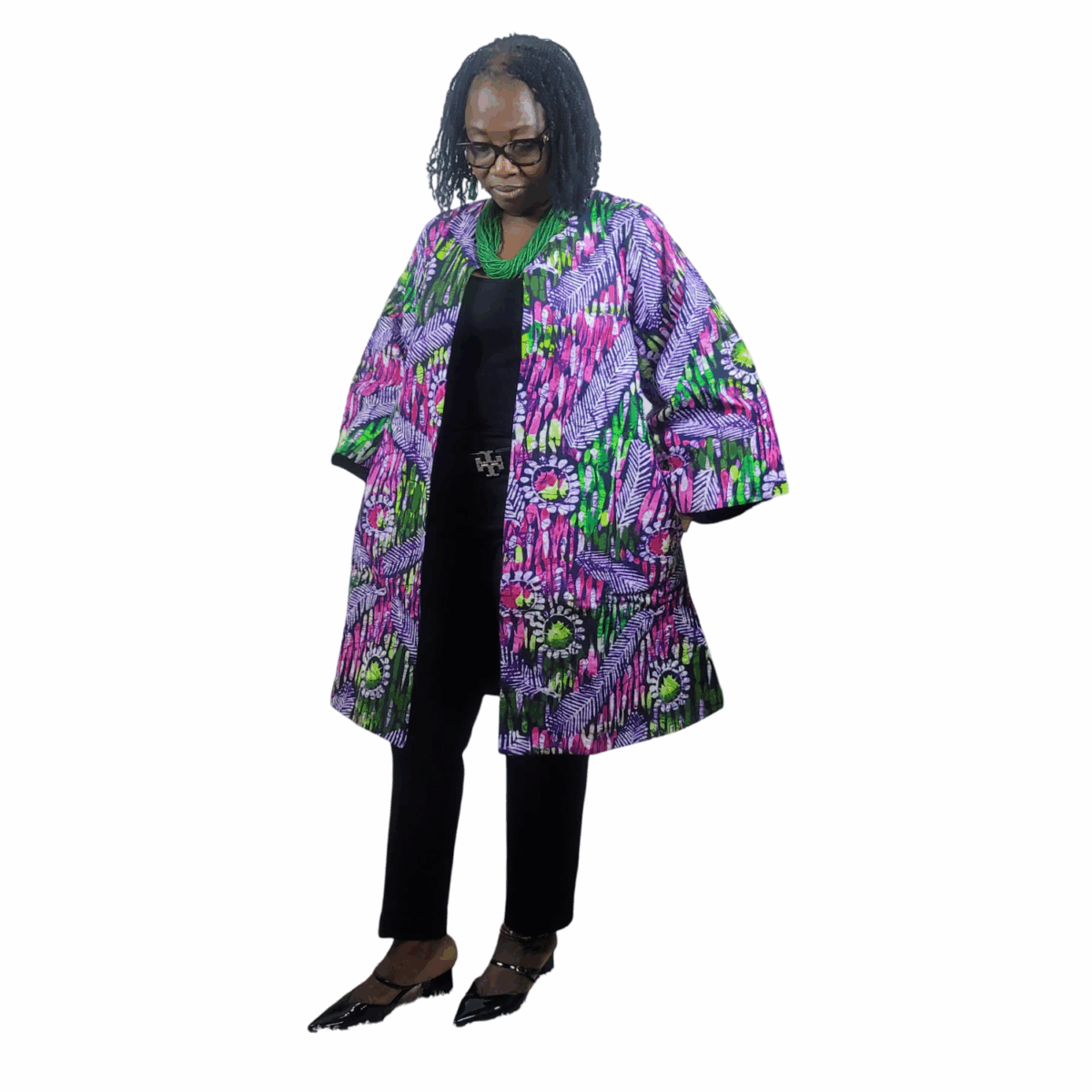 Colorful Kimono  cover with a plash of pink